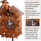 Kendal Handcrafted Solid Wood Cuckoo Clock W  Night Silencer   Antler Decoration
