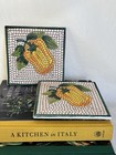 Vintage Ceramic Mosaic Bell Pepper Trivets By Pier One Set Of Two Made In Italy