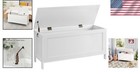 Retro Toy Chest Organizer  White Storage Bench  Safety Hinge