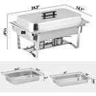4 Pack 8qt Chafing Dish Food Warmer Stainless Steel Buffet Chafer W foldable Leg