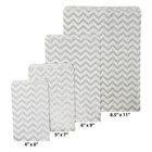 100-200 Silver Chevron Flat Paper Bags 4x6 5x7 6x9 8 5x11 Gift Packaging
