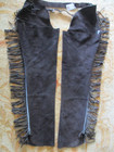 Adult Large Western Suede Brown Fringe Chaps  37  - 42   Waist