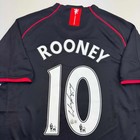 Autographed signed Wayne Rooney Manchester United Black Jersey Beckett Bas Coa