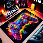 Neboton Gaming Rug Colorful Game Controller Design For Game Room Boys Bedroom