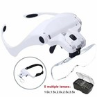 Magnifying Glass Led Light Head Loupe Jeweler Watch Bright Magnifier With 5 Lens