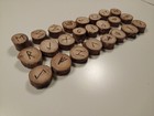 Homemade Witches Runes Celtic  24 Pc Wooden Burned Runes