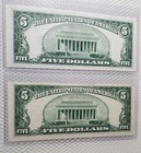 1953  5 Silver Certificate Blue Seal Note Set  Plain Series Lot Of 2 Circulated