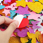 360 Pieces Glitter Foam Stickers  Self Adhesive Stars Heart Bow-knot Shapes Colo
