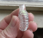 1860s Tiny Hand Blown Sunburst Scent Pungent Bottle With Ribbed Sides