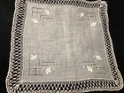 10378    romantic Vintage Hand Madeira Appliqu   Wide Lace Wedding Handkerchief