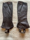 Unbranded Soft Leather Chocolate Brown Half Chaps Medium