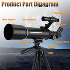 Telescope 70 Mm Aperture 400 Mm Refractor Astro Portable Tripod   Phone Adapter