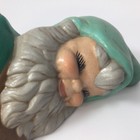 Vintage Ceramic Sleeping Gnome Figurine Handpainted 9  L Signed