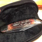Marbles Brown Bone Folding Hunter 5 1 4  Pocket Knife W  Zipper Pouch  Mr118