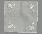 6 Vintage Hankies Madeira Hand Embroidered Wedding Bride Handkerchief