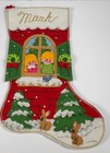 Vintage Bucilla Jumbo Jeweled Felt Christmas Stocking Kit  looking For Santa  
