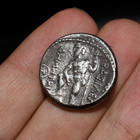 Ancient Greek Silver Tetradrachm Coin Demetrius Heracles Crowning Himself