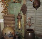 New Primitive Antique Vtg Style Aged Rustic Tin Lantern Carriage Lamp Led Light