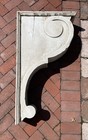 Outstanding Massive Antique Wood Corbel  In Original Paint 40x22x8 Arch  Salvage