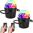 2-pack Portable Mini Disco Ball Light For Party  Rgb Dj Strobe Light With Rem   