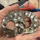 Hammered Silver Metal Women   s Belt Buckle scarf Slide