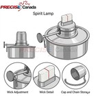 Alcohol Lamp Burner 100ml Stainless Spirit Lamp W screw Adjustable Wick Ds-1456