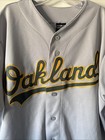 Vintage Mlb Majestic Oakland Athletics A   s Baseball Blank Jersey Sz Xl - Gray