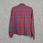 Vintage Cheryl Tiegs Blouse Size 18 Red Plaid Woven Cotton Button Front Fringe