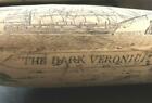   bark Veronica  Fine Details  Historic Sperm Whale Tooth Scrimshaw Reproduction