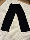 Black Wide-leg Ribbed Knit Pants