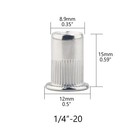 50pcs Rivet Nuts Stainless Steel Threaded Insert Nut Nutsert Rivnuts Flat Head