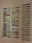 Lot Of 59 Vintage Advertising Gold Tone Ballpoint Pens Mixed Brands