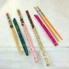 Lot Of 4 Authentic Japanese Chopsticks Fancy Fabric Sleeves