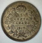 1917 Canadian Silver 5 Cents Coin George V Canada Type Coin Fine Circulated 5c