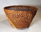 Antique Tlingit Wrapped Cross Warp Open Twined Cedar  Imbricated Basket C  1925