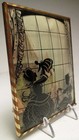 Vintage Silhouette Convex Picture Kids At Play 5    X 4    Wide By Benton Glass Co 
