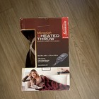 Sunbeam Microplush Heated Throw Blanket Brown  3 Heat Settings  3hr Auto-off
