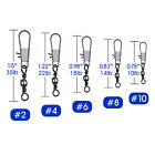 100x Fish Fishing Barrel Swivel With Interlock Snaps High Strength Safety Tackle