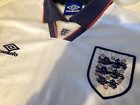 England Vintage 1993 Umbro Adult Xl Shirt Jersey Football Soccer Euros Rare Top