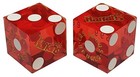 Genuine Harrah s Vegas Casino Craps Dice Red Polished Matching Serial  s   Pouch