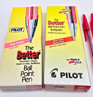 2 Dozen Vintage Pilot The Better Ball Point Pen Fine Point Red Pink Ink New Nos