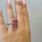 3 00 Ct Cushion Cut Natural Pink Sapphire   Diamond Wedding Ring 14k White Gold