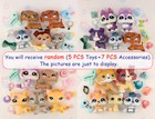 Random 5pcs Pet Shop Lps Dog And Cat Collectable With 7pcs Lps Accessories Rare