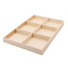 2pcs Wood Pendant Storage Box Multi Compartment Jewelry Case For Gift Beige