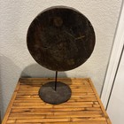 1857 Antique Wooden Foundry Mold On Custom Stand Primitive Industrial Art Decor
