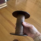 J p Coats Antique Pre-1930 Wood Empty Thread Spools Lot Of 2 Brown black
