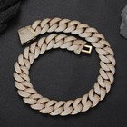 Men s 24mm Iced Out 5a Cz Bubble Miami Cuban Hip Hop Necklace Brass Gold-plated