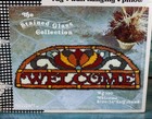 Vintage 1980 s Millcraft Latch Hook Kit Welcome Rug Wall Hanging Stained Glass