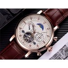 Men s Automatic Mechanical Watch Tourbillon Leather 3atm Date Moon Phase