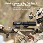 Feyachi Red Dot Sight Magnifier Combo 5x 2 Moa Co-witness Mount Waterproof